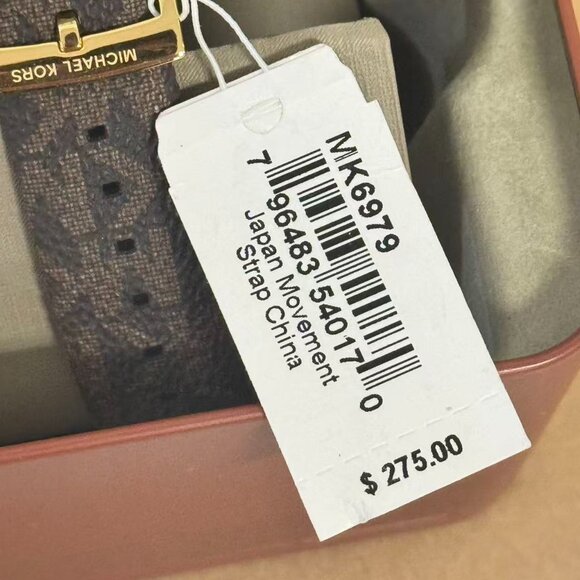 Michael Kors MK6979 Oversized Runway Dive Pavé Gold-Tone and Logo Watch - Picture 5 of 5